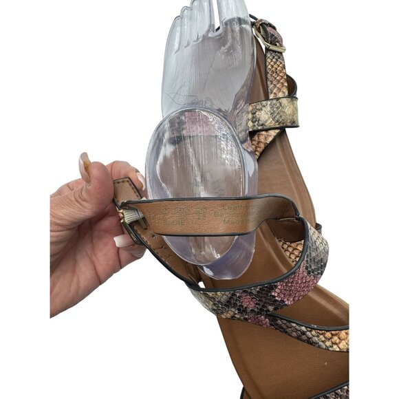 Naturalizer Womens Size 8 Snake Print Flat Sandals Adjustable Buckle Straps - Picture 5 of 12